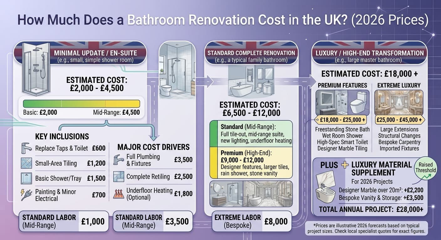 Bathroom Renovation Cost UK (2026 Prices) | CalZone